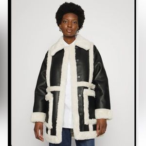 Abercrombie & Fitch Vegan Leather Sherpa Jacket